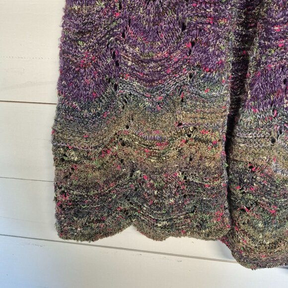 Coldwater Creek Womens Sleeveless Knit Vest S Purple Multicolor Button Front Lig - Picture 3 of 8